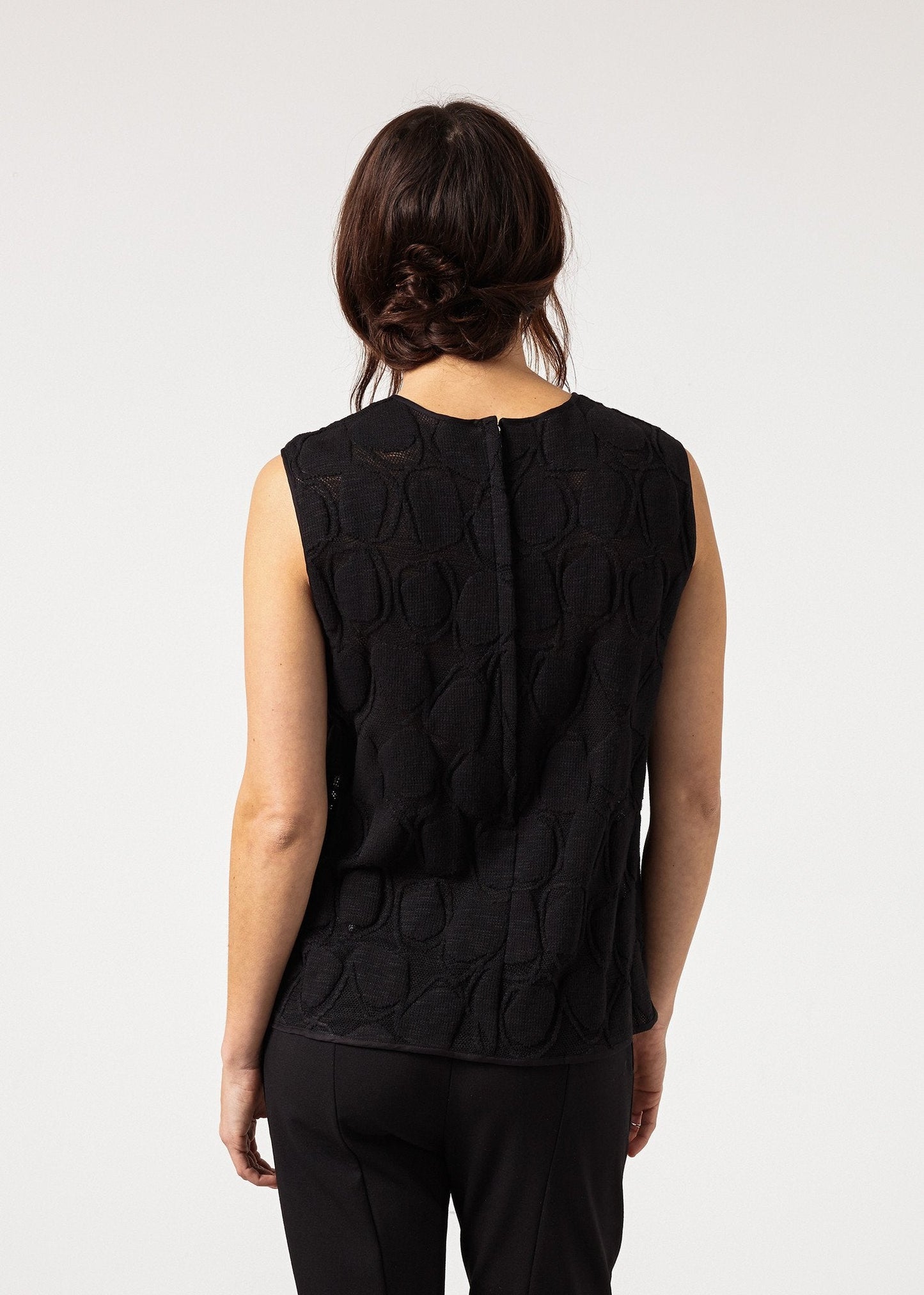 Zip Back Circle Blus i Svart