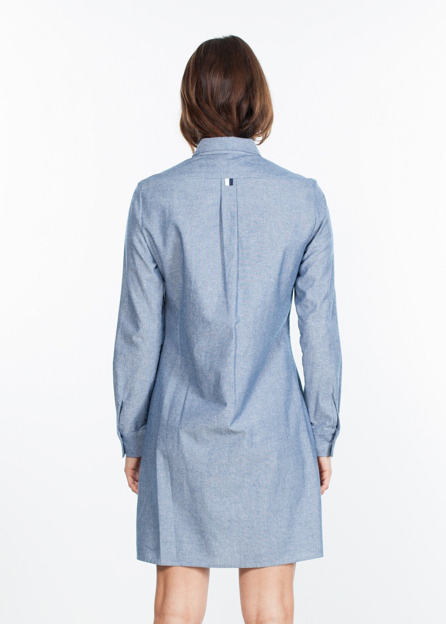 Hemdkleid aus Chambray in Blau