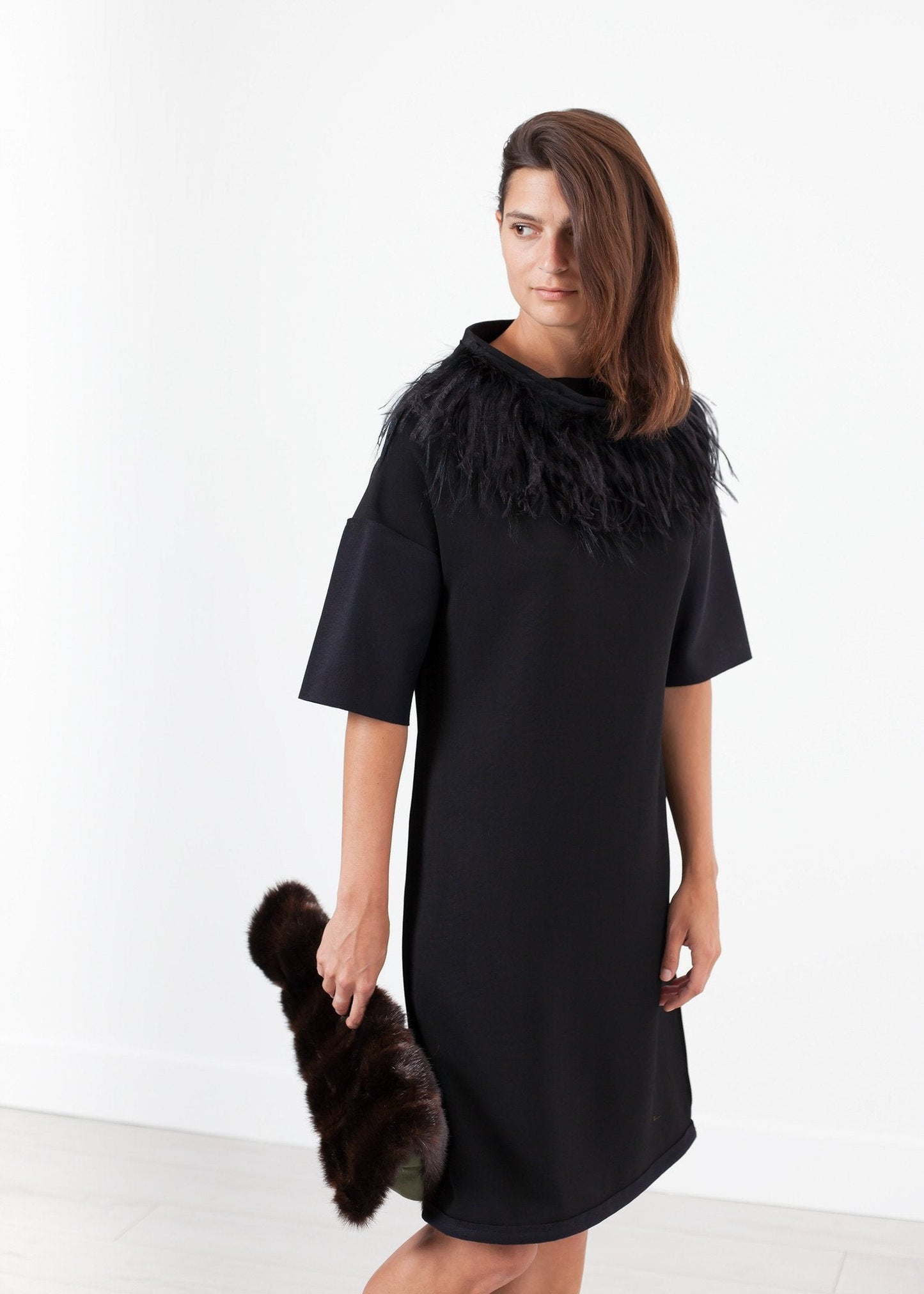 VESTIDO PLUMA DE AVESTRUZ