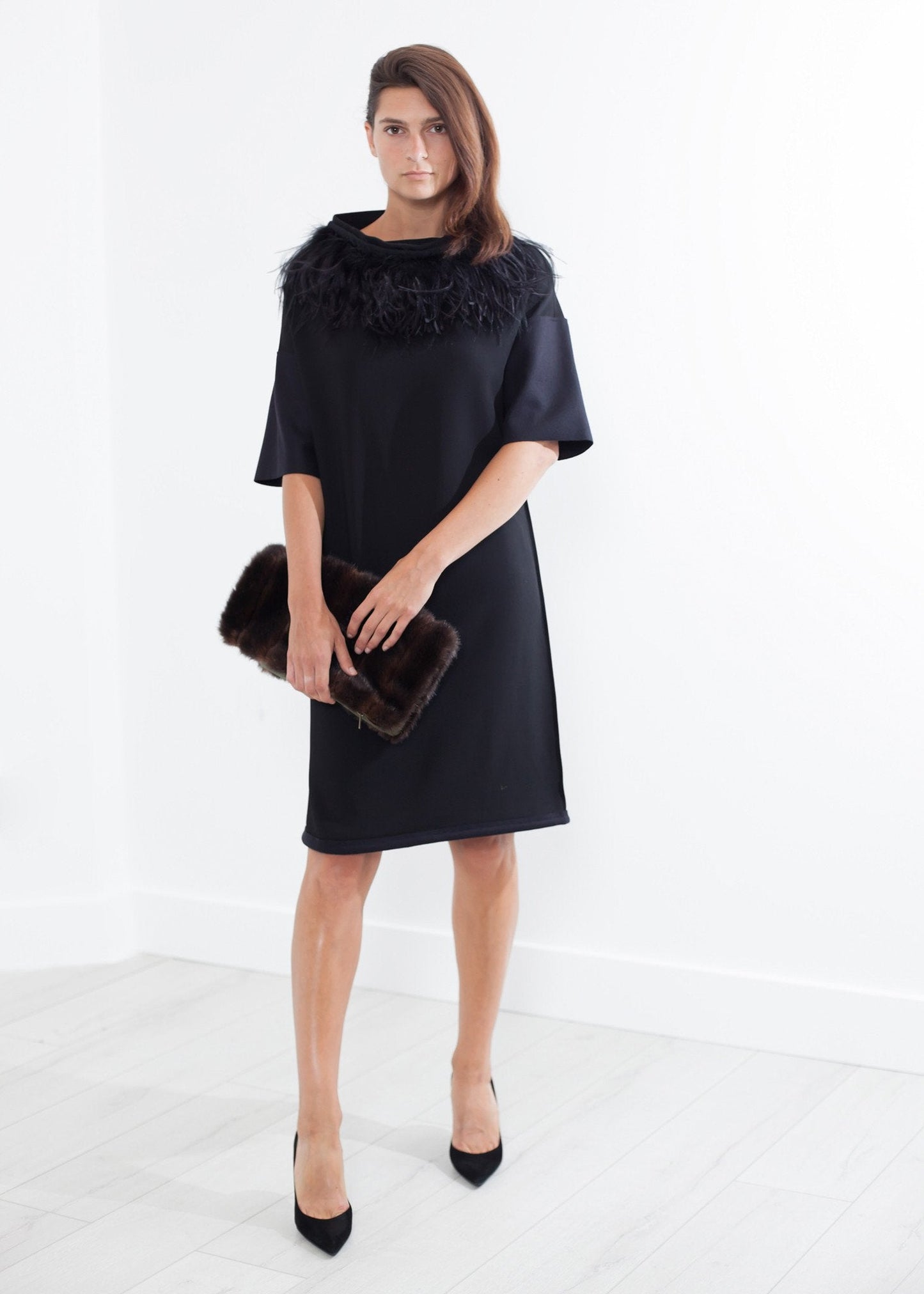 VESTIDO PLUMA DE AVESTRUZ
