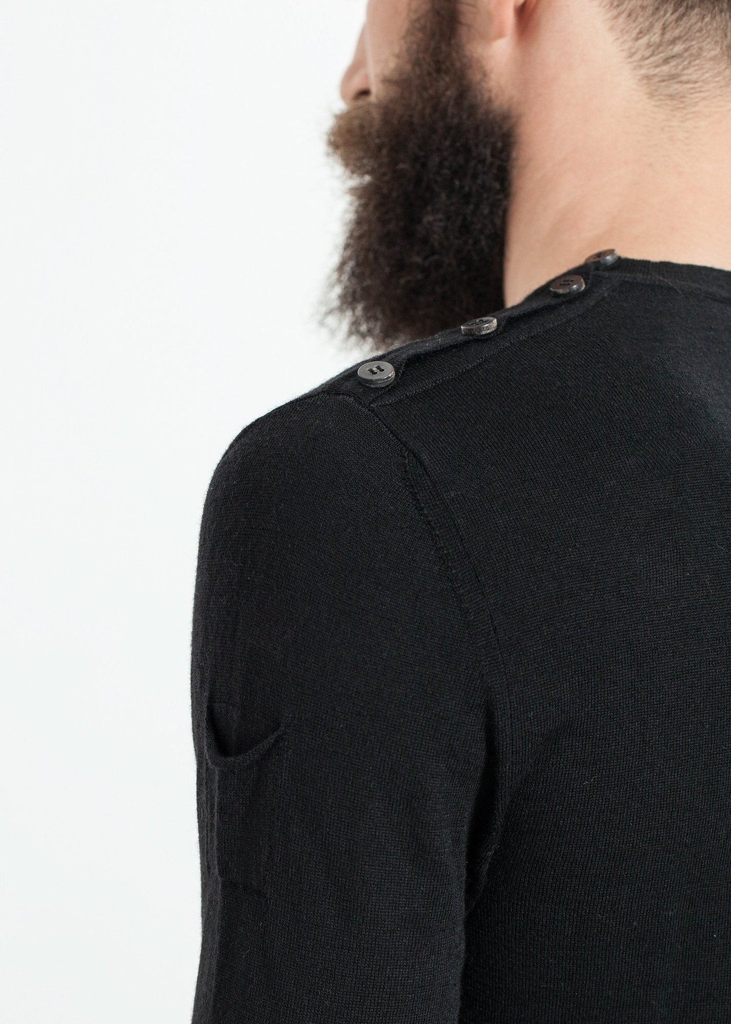 Pullover mit Knopfleiste in Schwarz