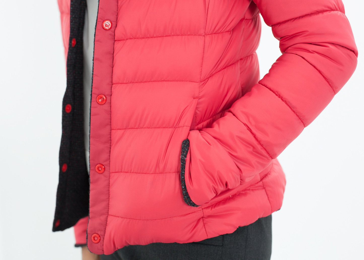 VESTE RÉVERSIBLE CAMELIA EN NOIR/ROUGE