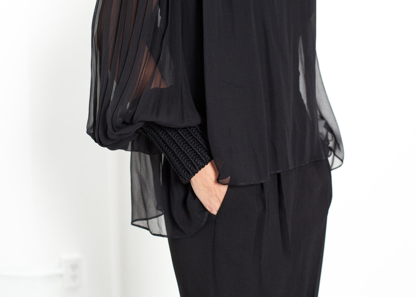 Poet Seidenpullover in Schwarz