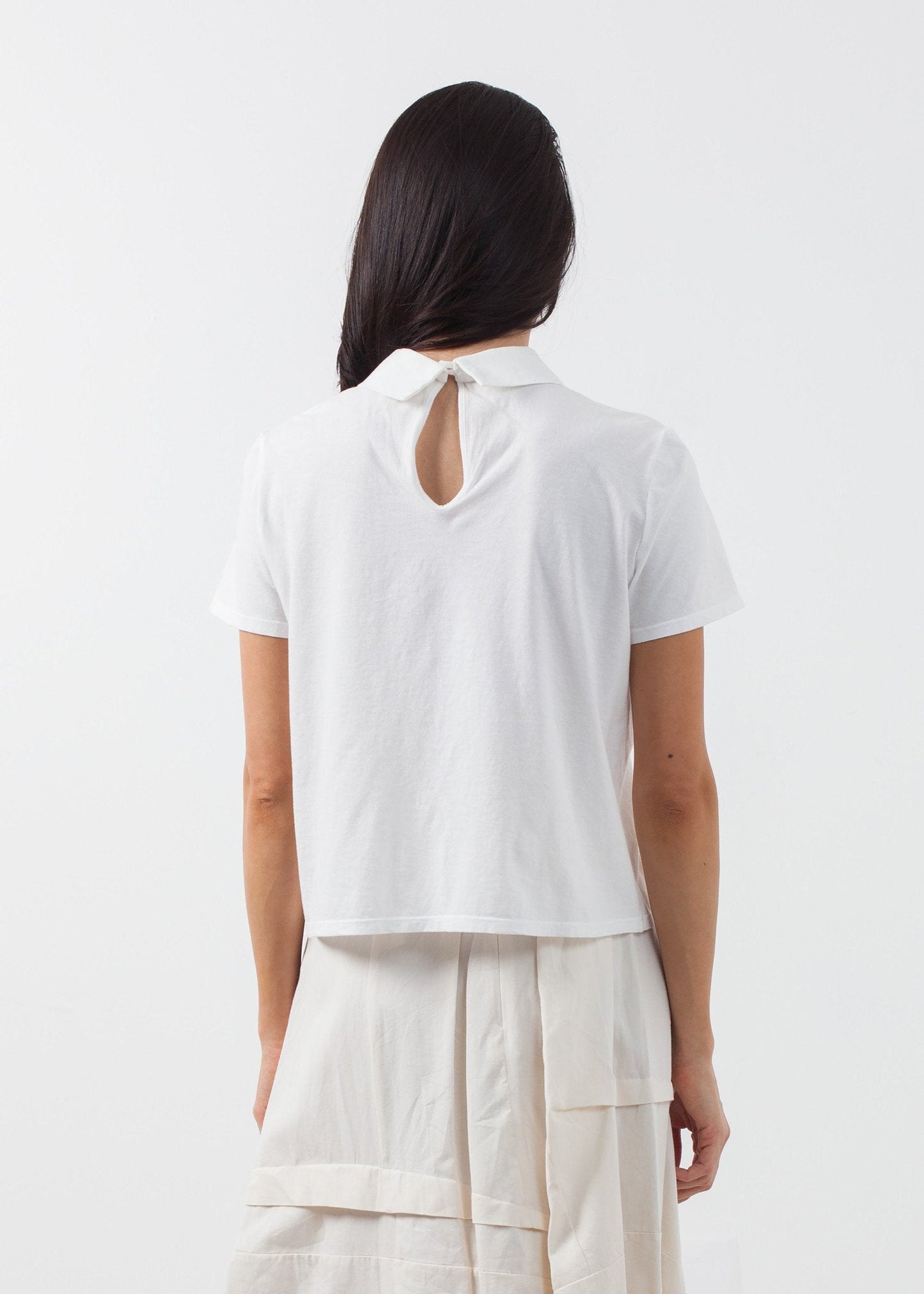 Blusa a doppio collo