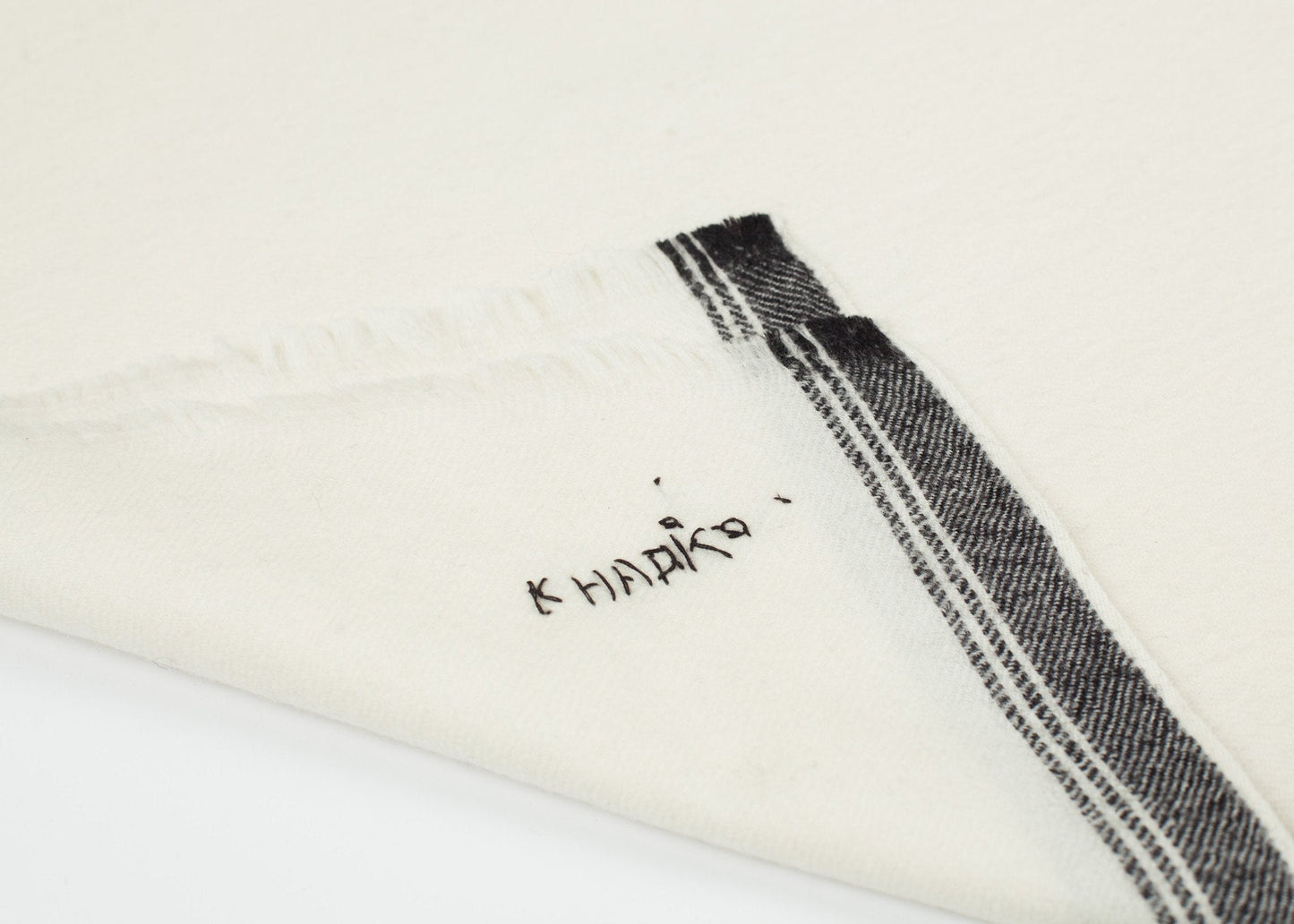 Kantad ullscarf i Off White