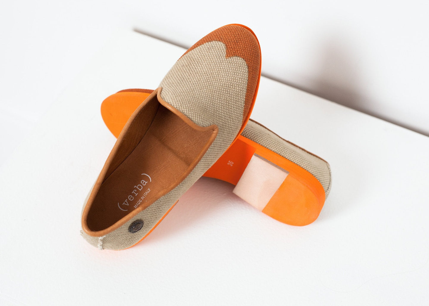Mocassino Wingtip arancione