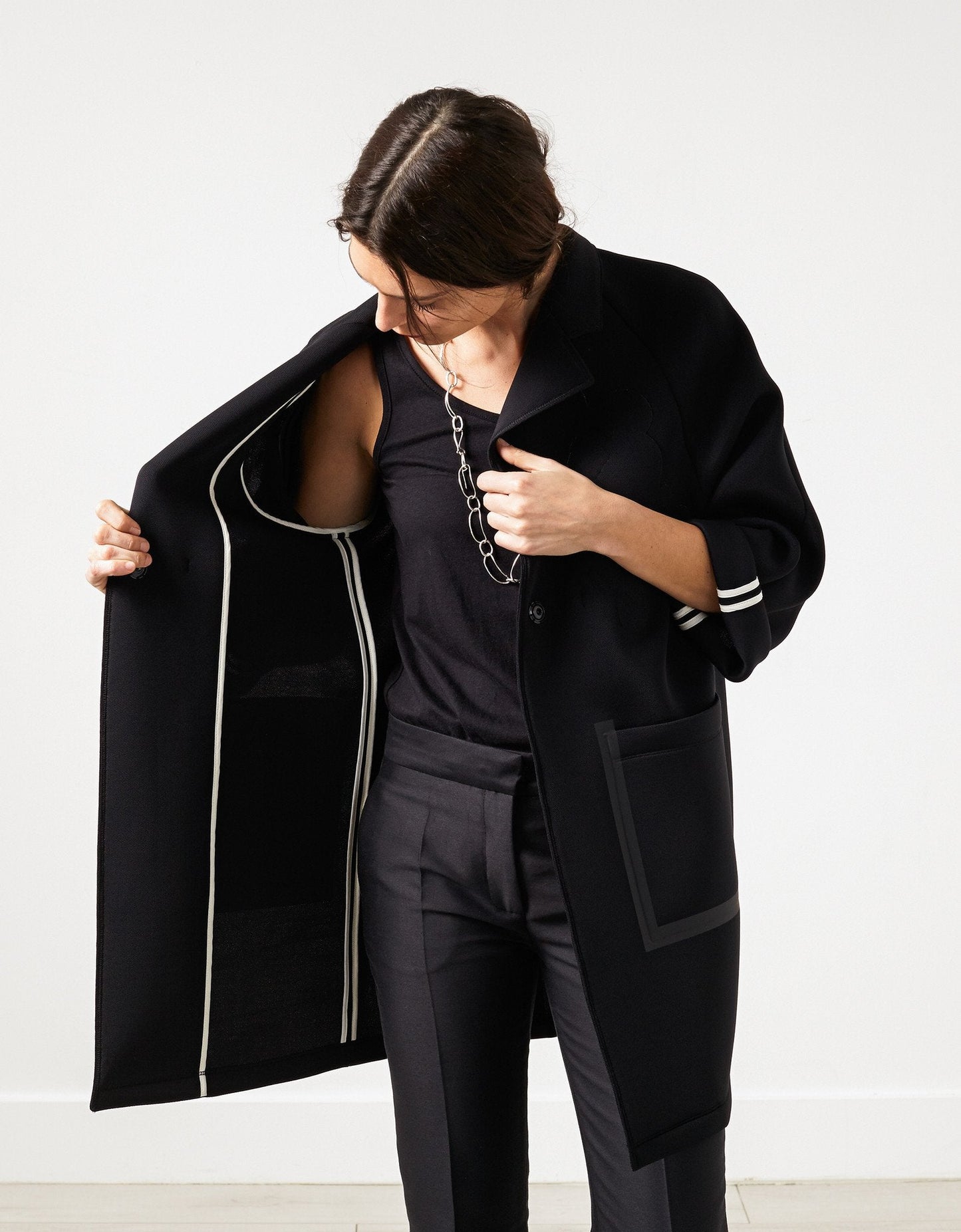 Neopren Flower Coat i Svart