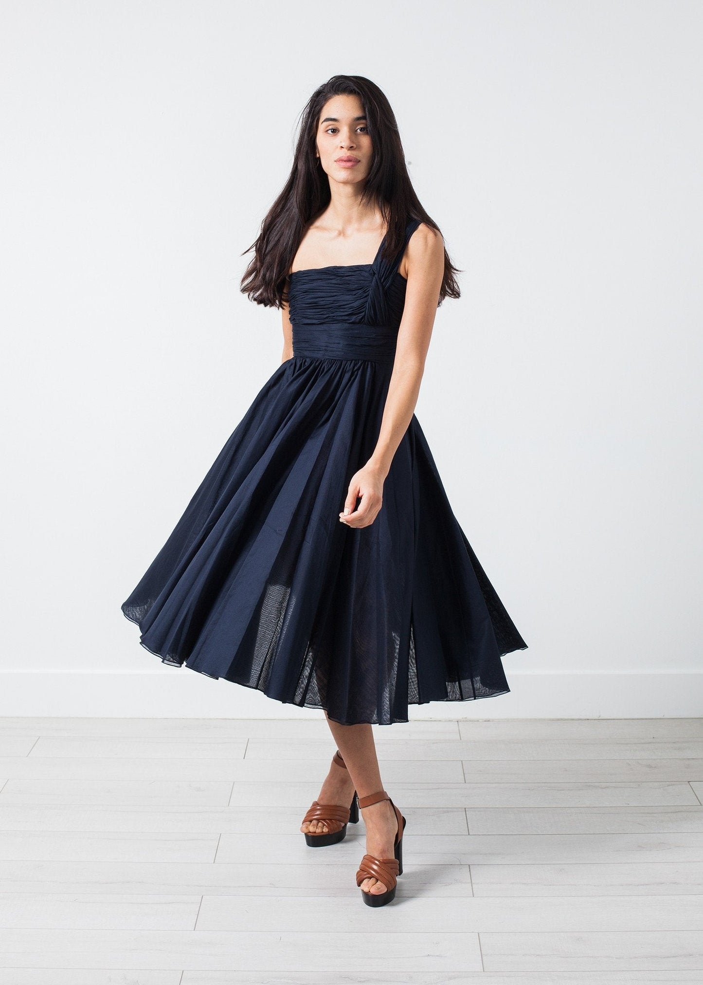 Abito monospalla in blu navy