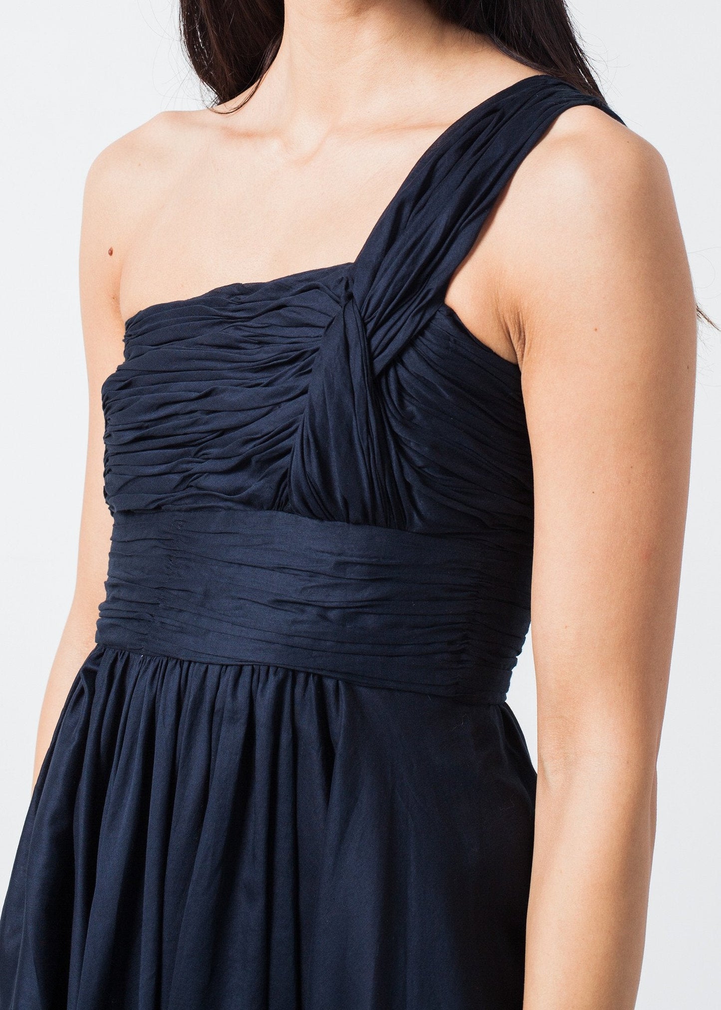 Abito monospalla in blu navy