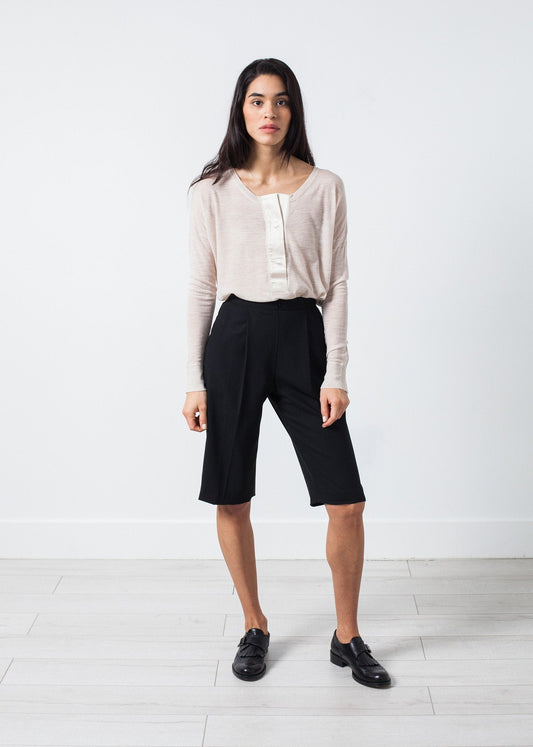 Short tissé en noir