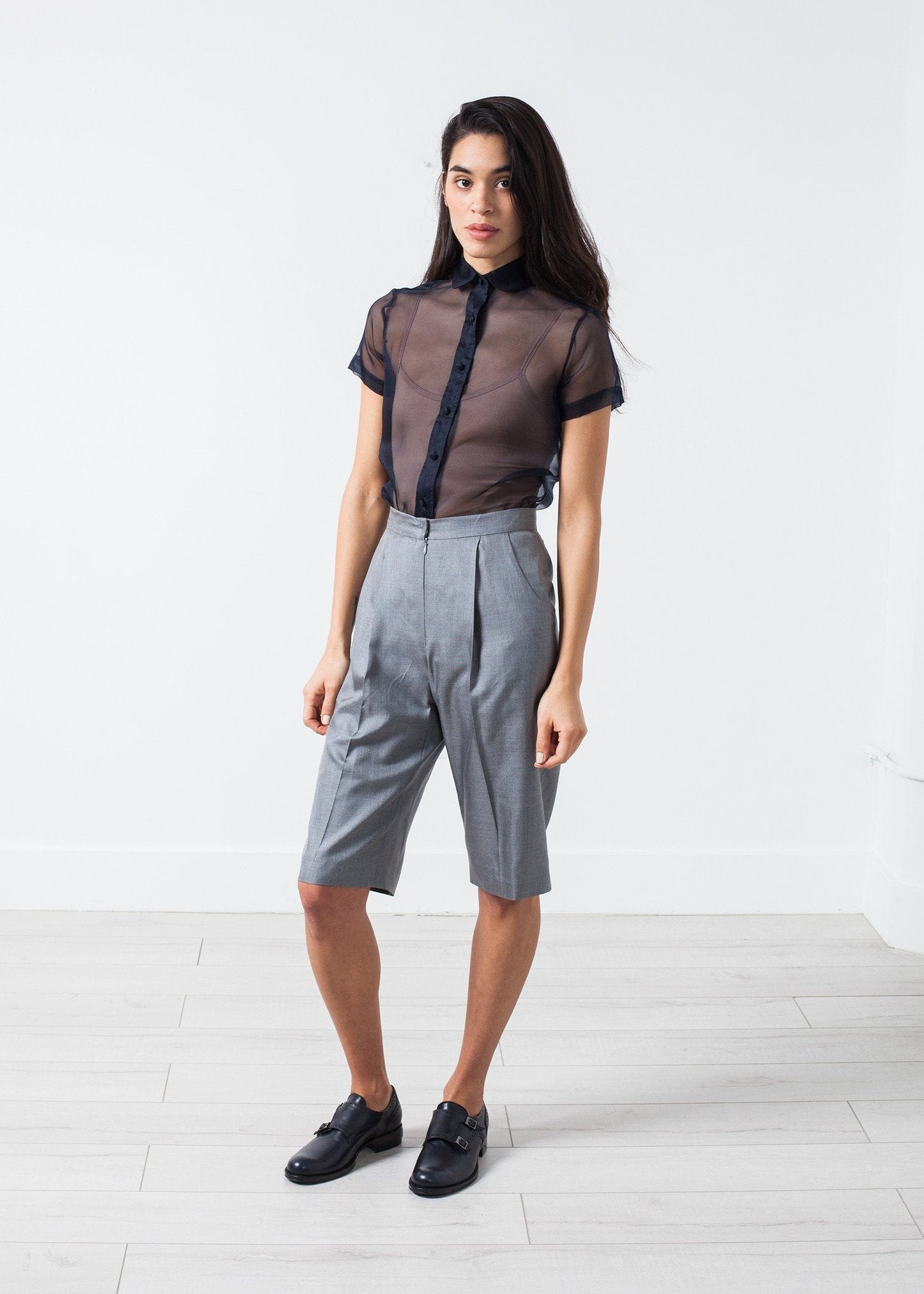 Shorts de Seda en Gris