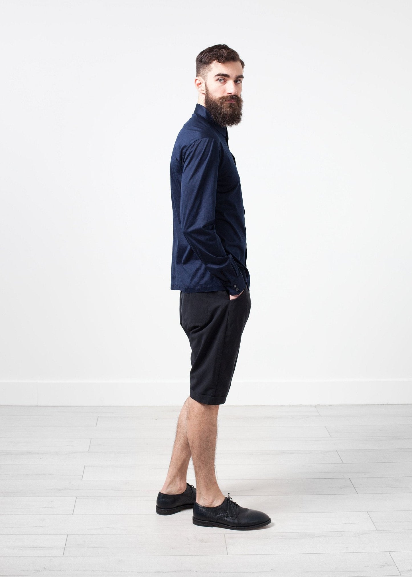 Schottland Button-Up in Navy