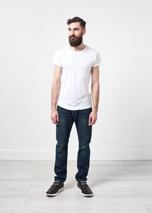 Camiseta Confort en Lino Blanco