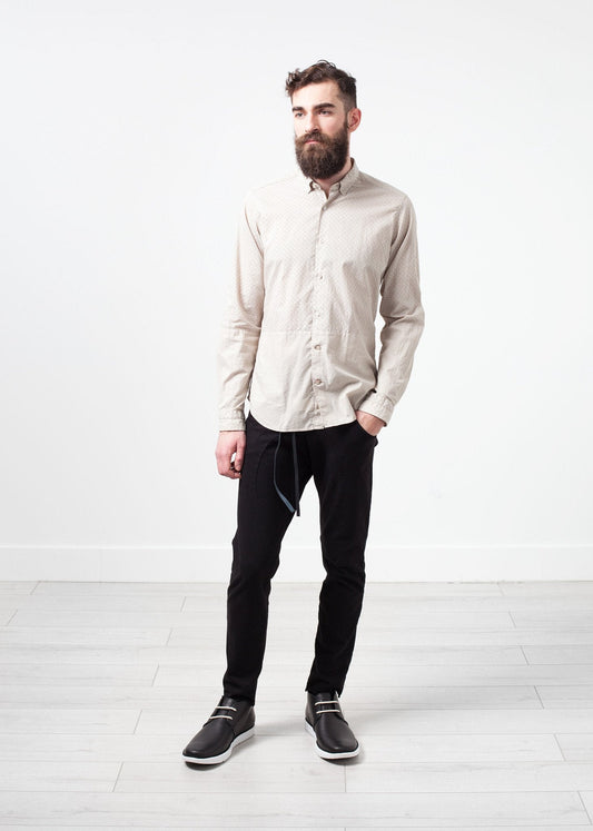 Mönstrad Button Up i Beige