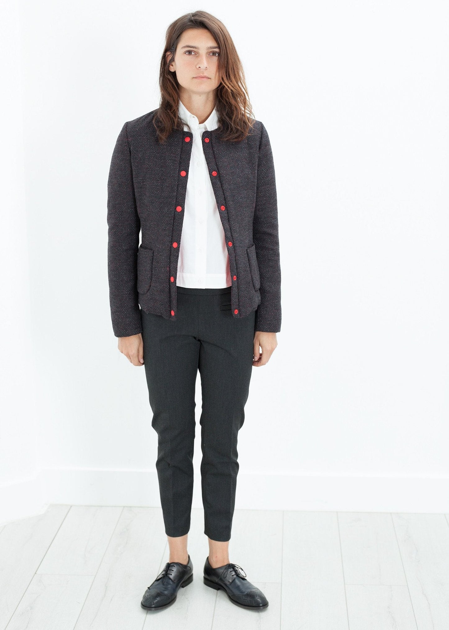 VESTE RÉVERSIBLE CAMELIA EN NOIR/ROUGE