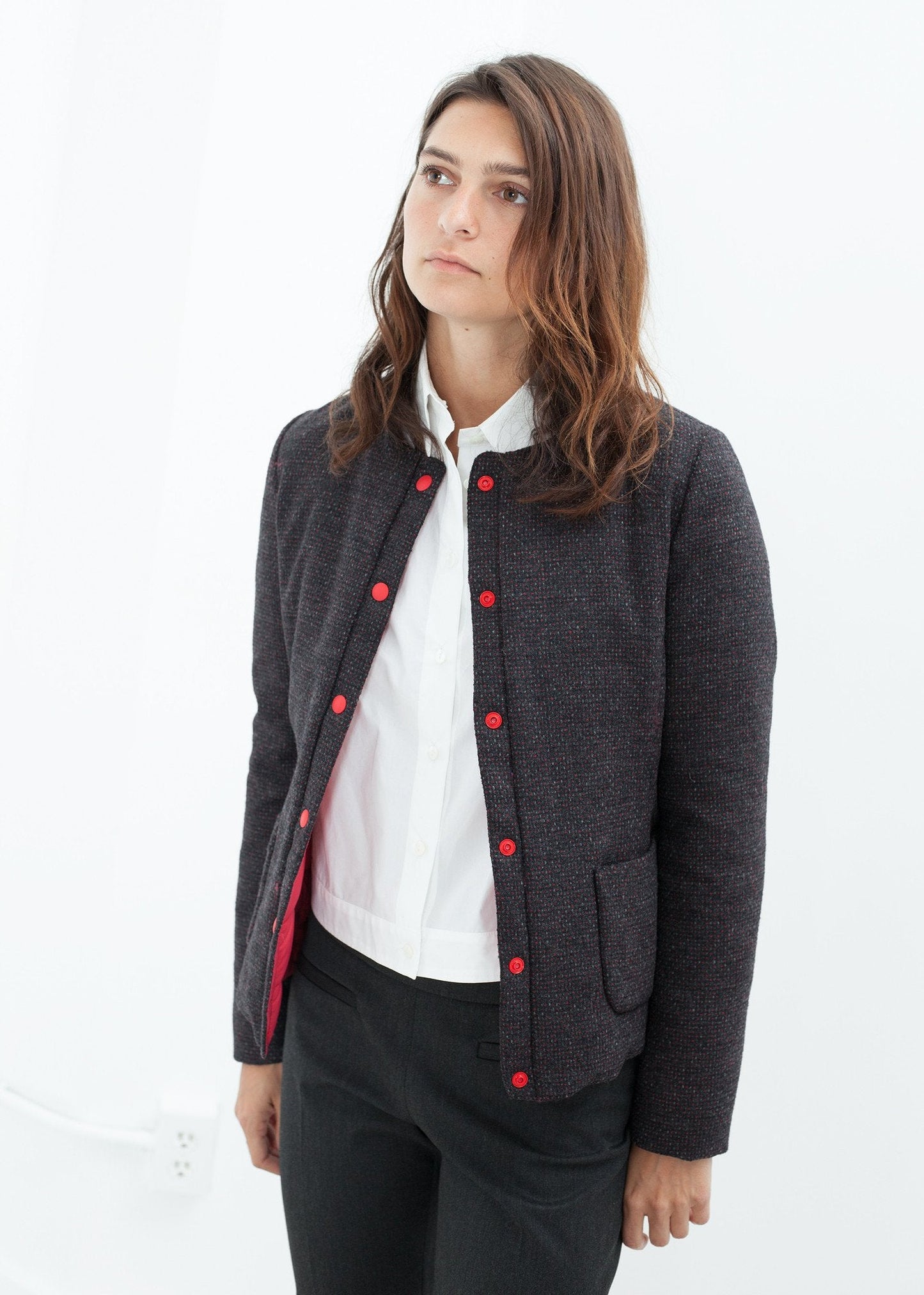 VESTE RÉVERSIBLE CAMELIA EN NOIR/ROUGE