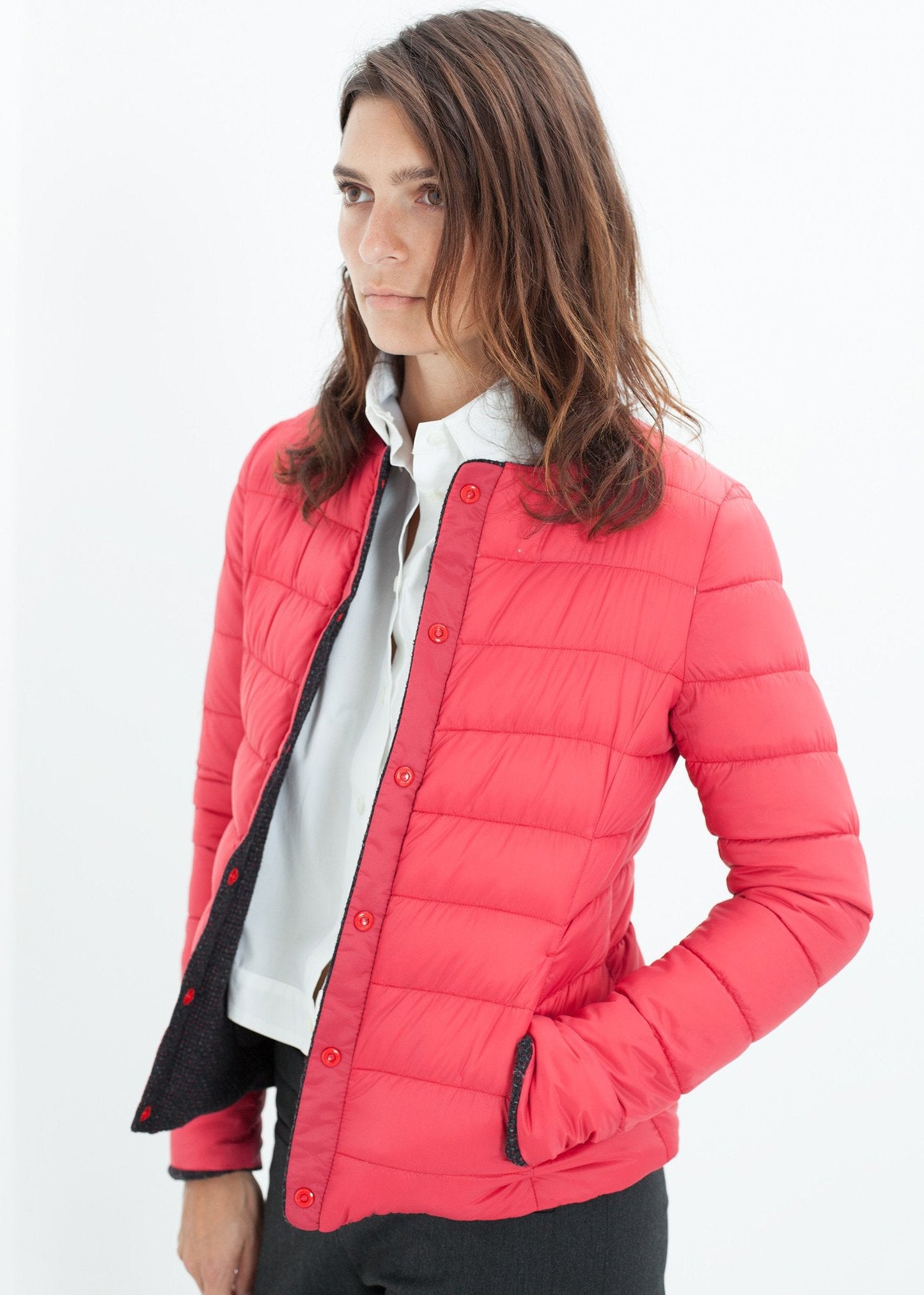 VESTE RÉVERSIBLE CAMELIA EN NOIR/ROUGE