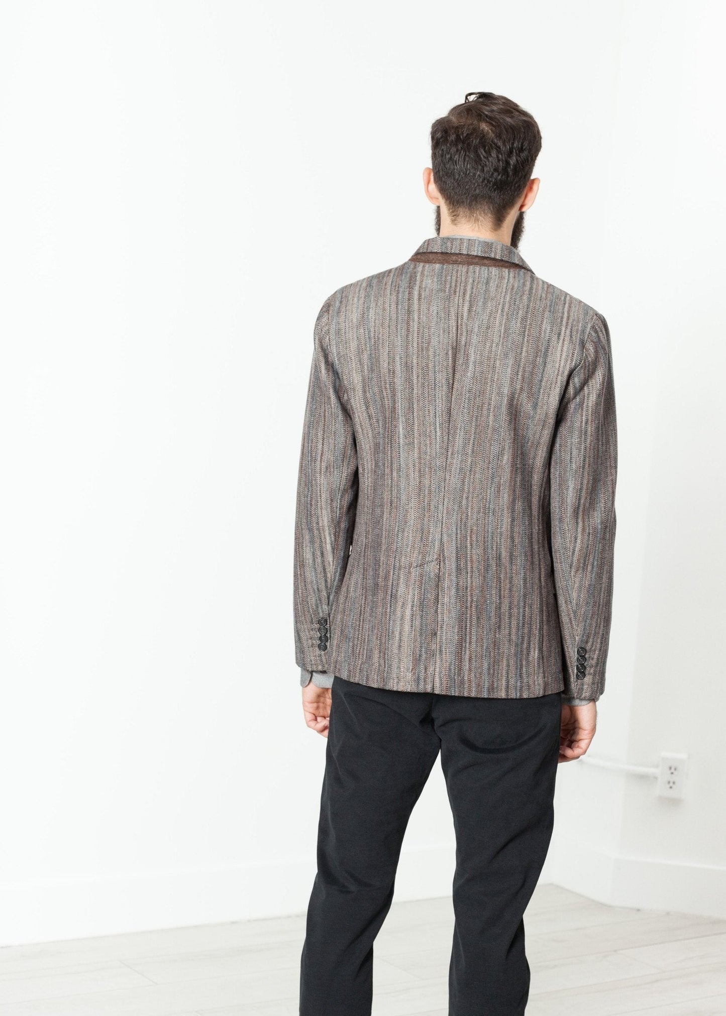 Giacca sportiva acquerello in marrone/blu 