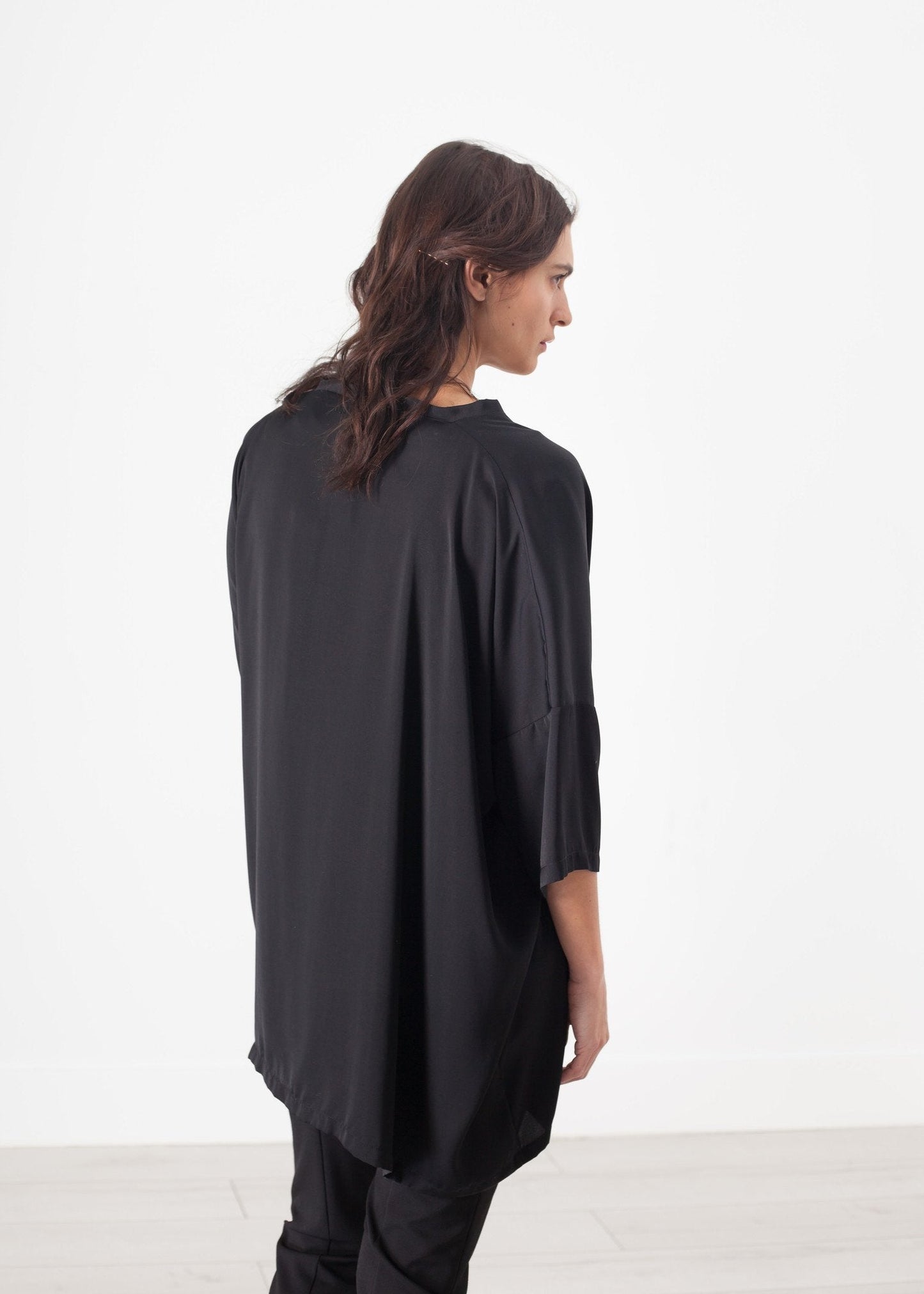 Obalanserad cardigan i svart