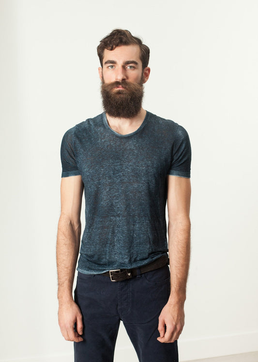 Camiseta Melange en azul marino/negro