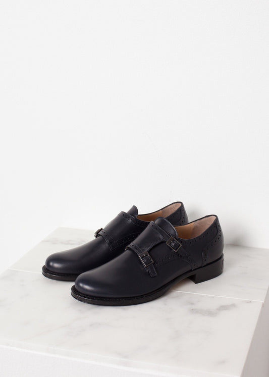 Chaussure à boucle en bleu marine