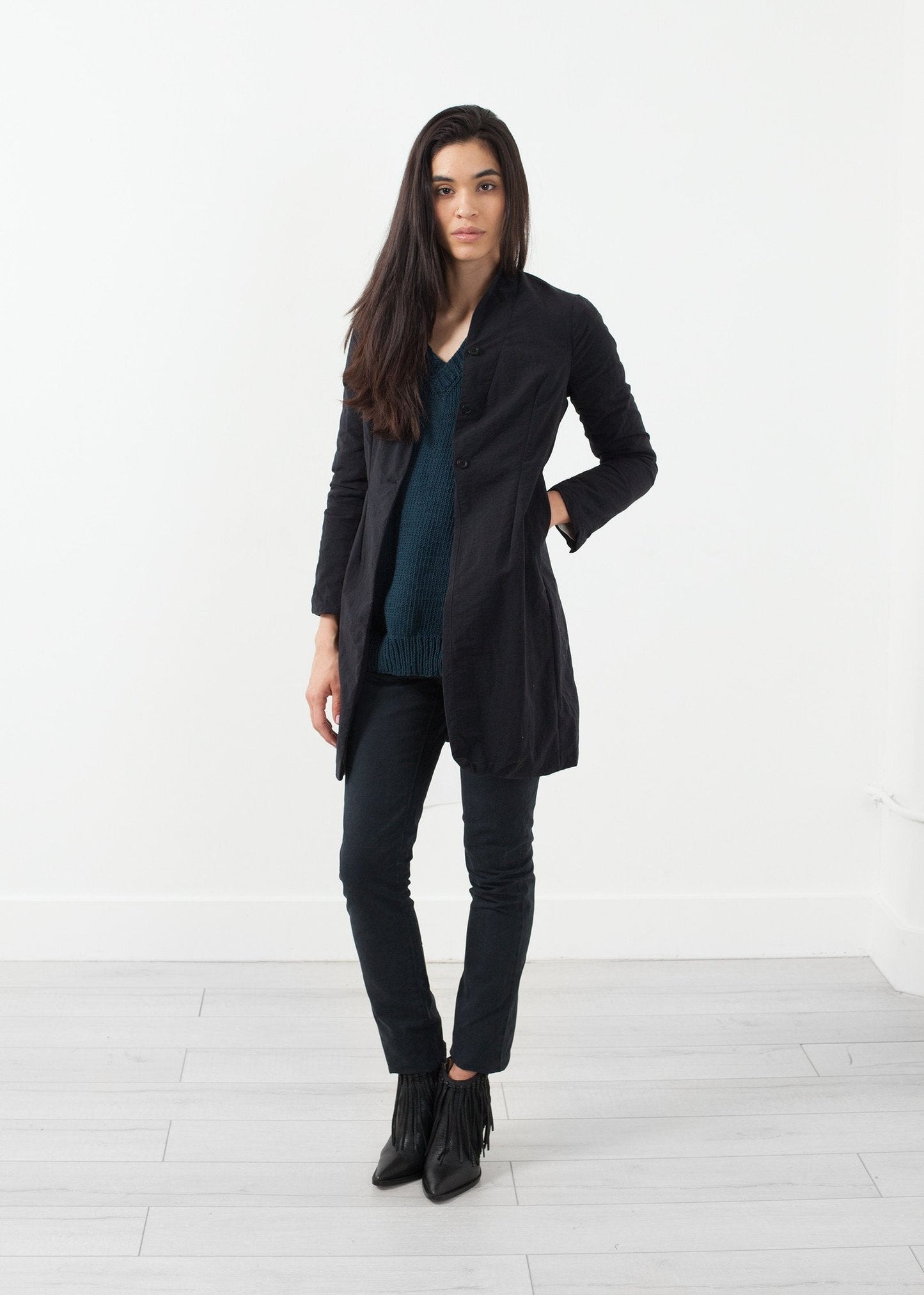 Chaqueta larga de nailon