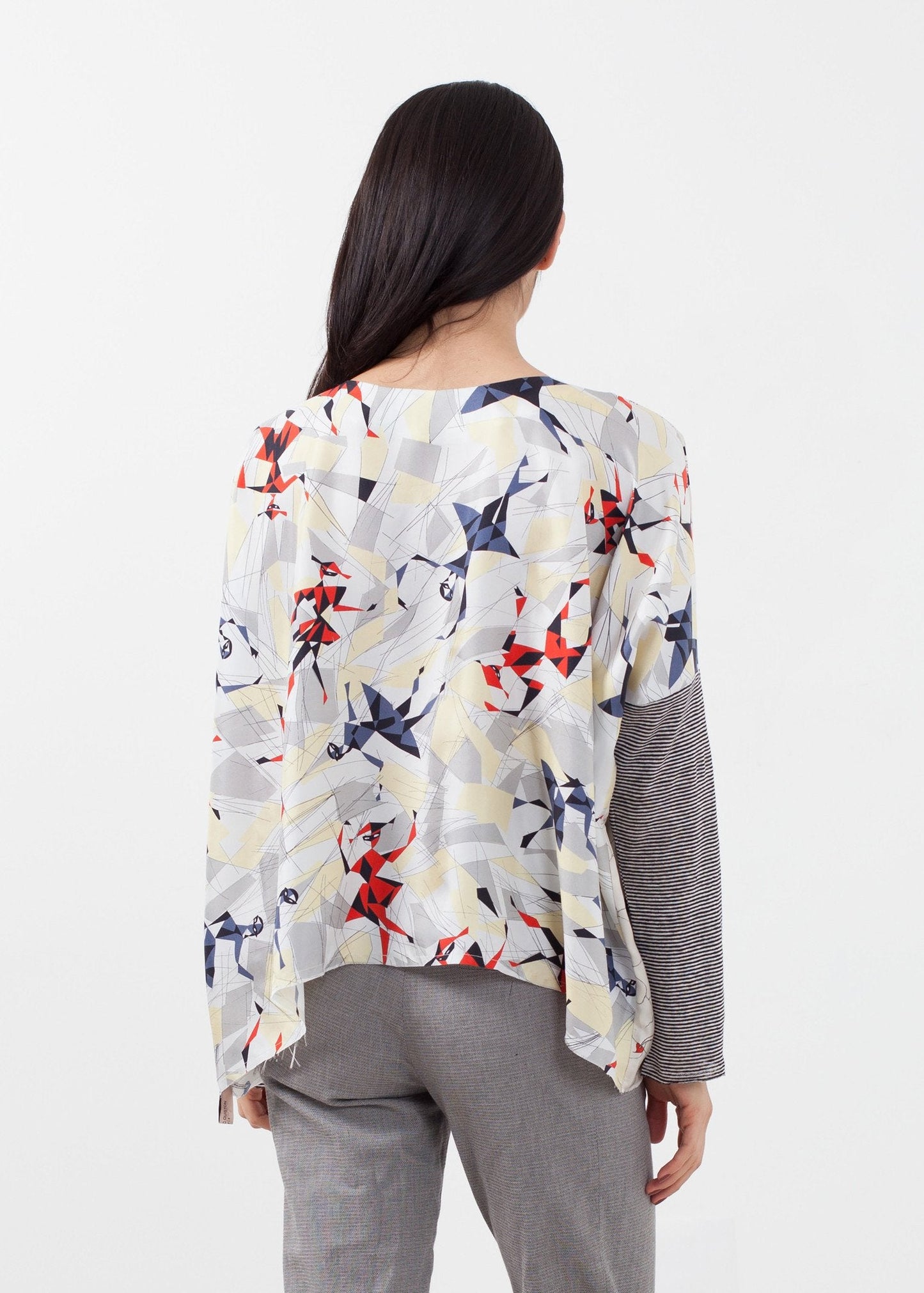 Box-Bluse mit langen Ärmeln