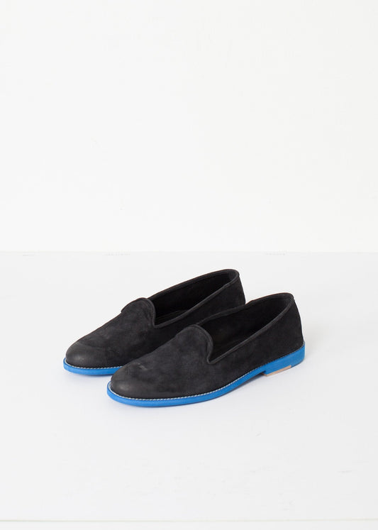 Mocassini in pelle scamosciata - Nero/Blu
