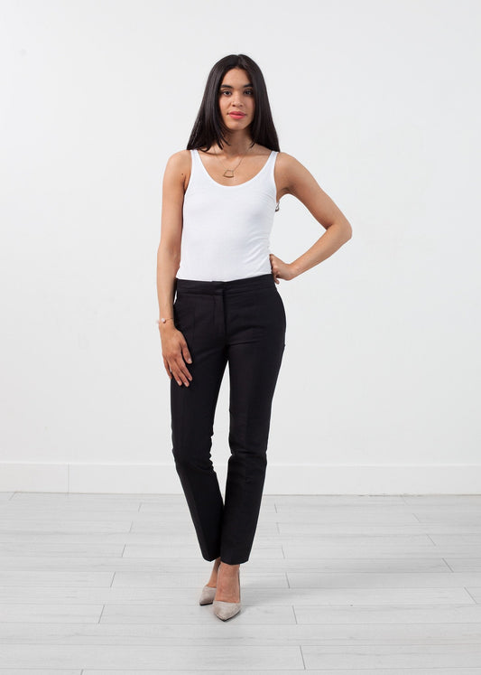 Pantalon à couture droite en noir