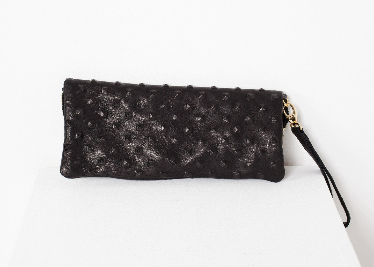 Roxanne Lederclutch in Schwarz