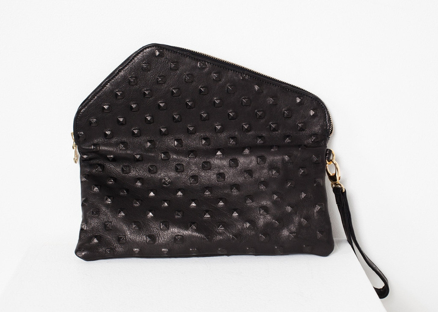 Roxanne Lederclutch in Schwarz
