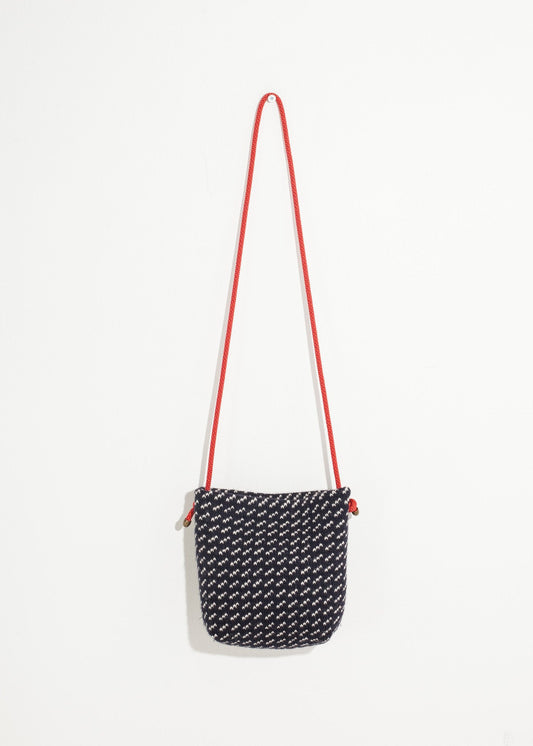 Bolso bandolera de lana en negro/blanco