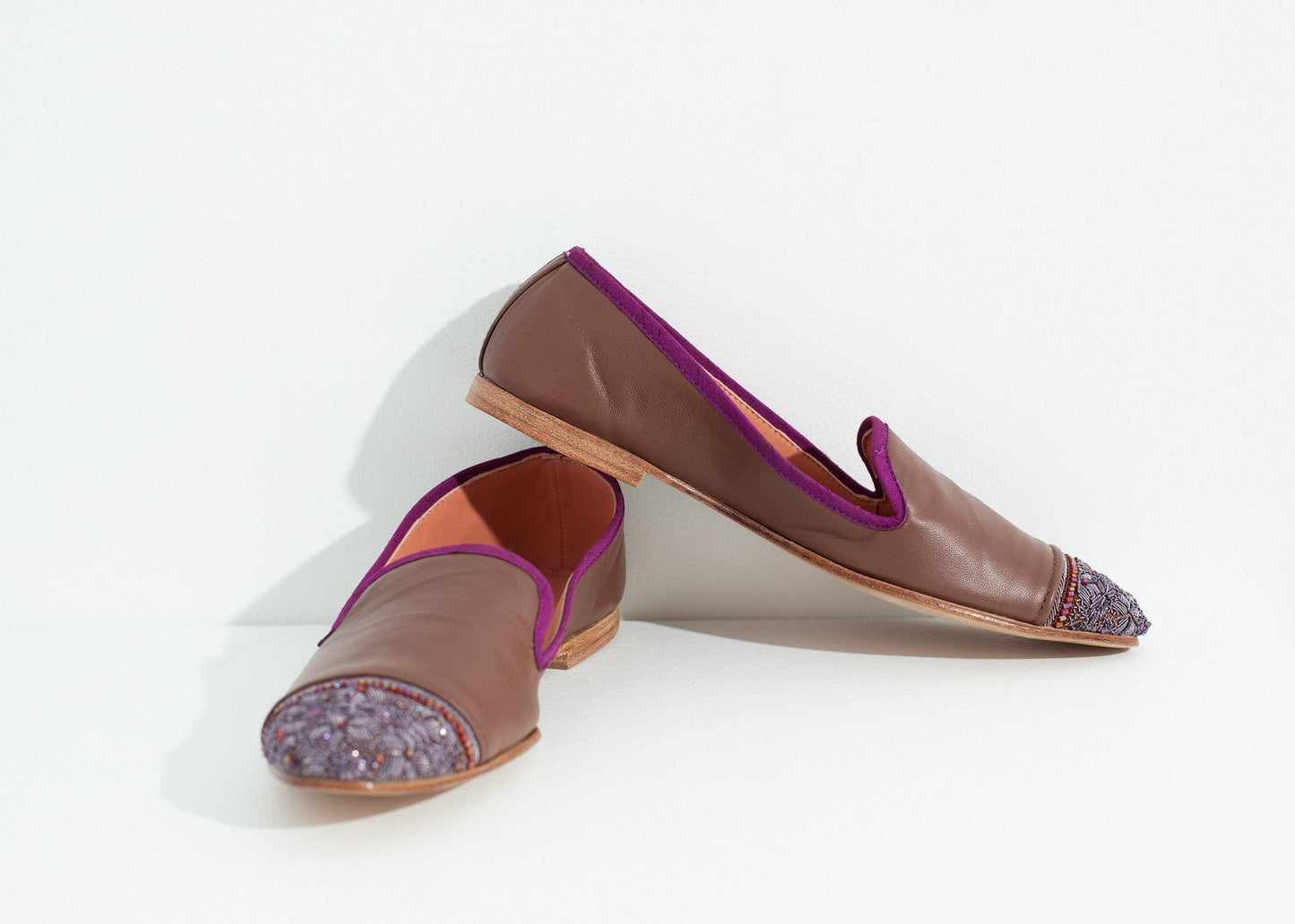 Bizi Cap Toe Loafer i Rose/Aubergine