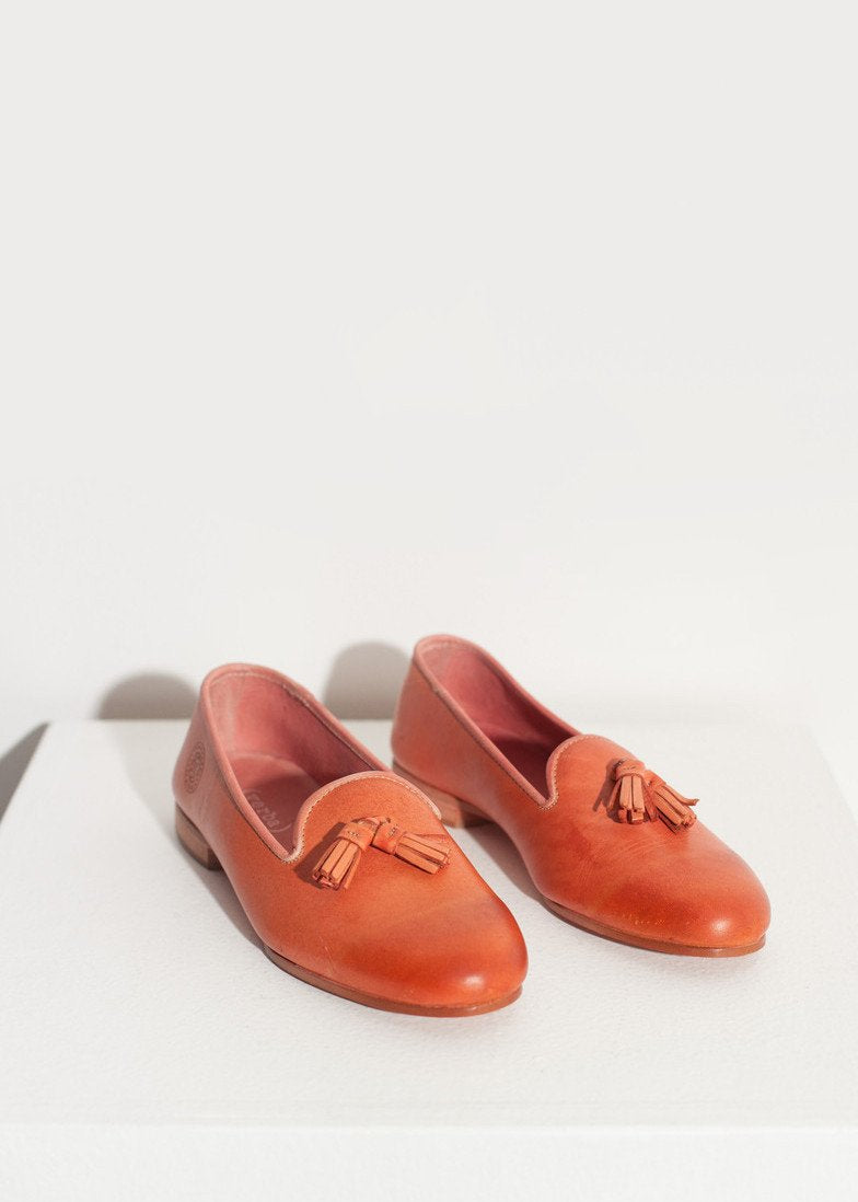 Mocassin en cuir rose