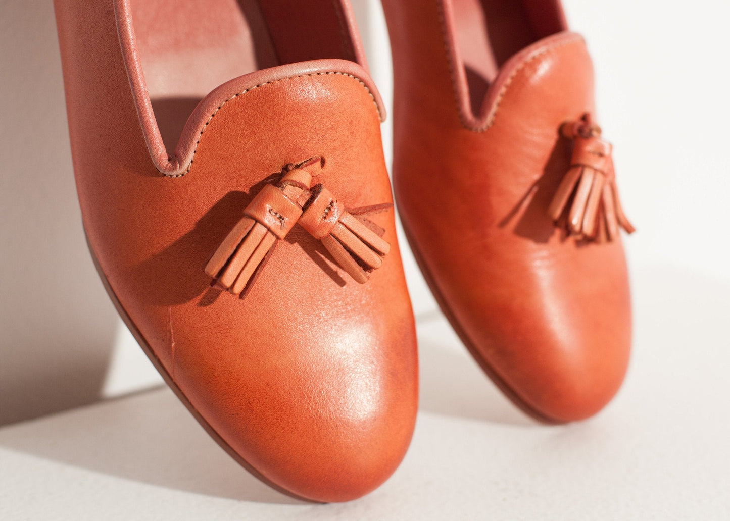Mocassin en cuir rose