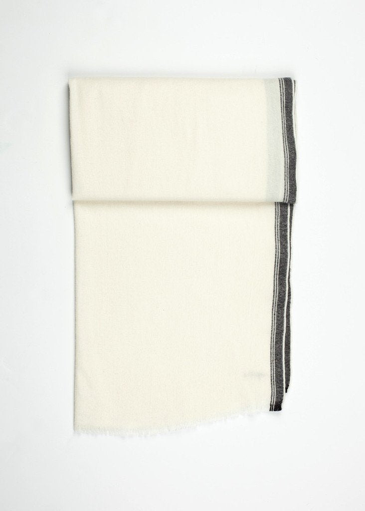 Kantad ullscarf i Off White