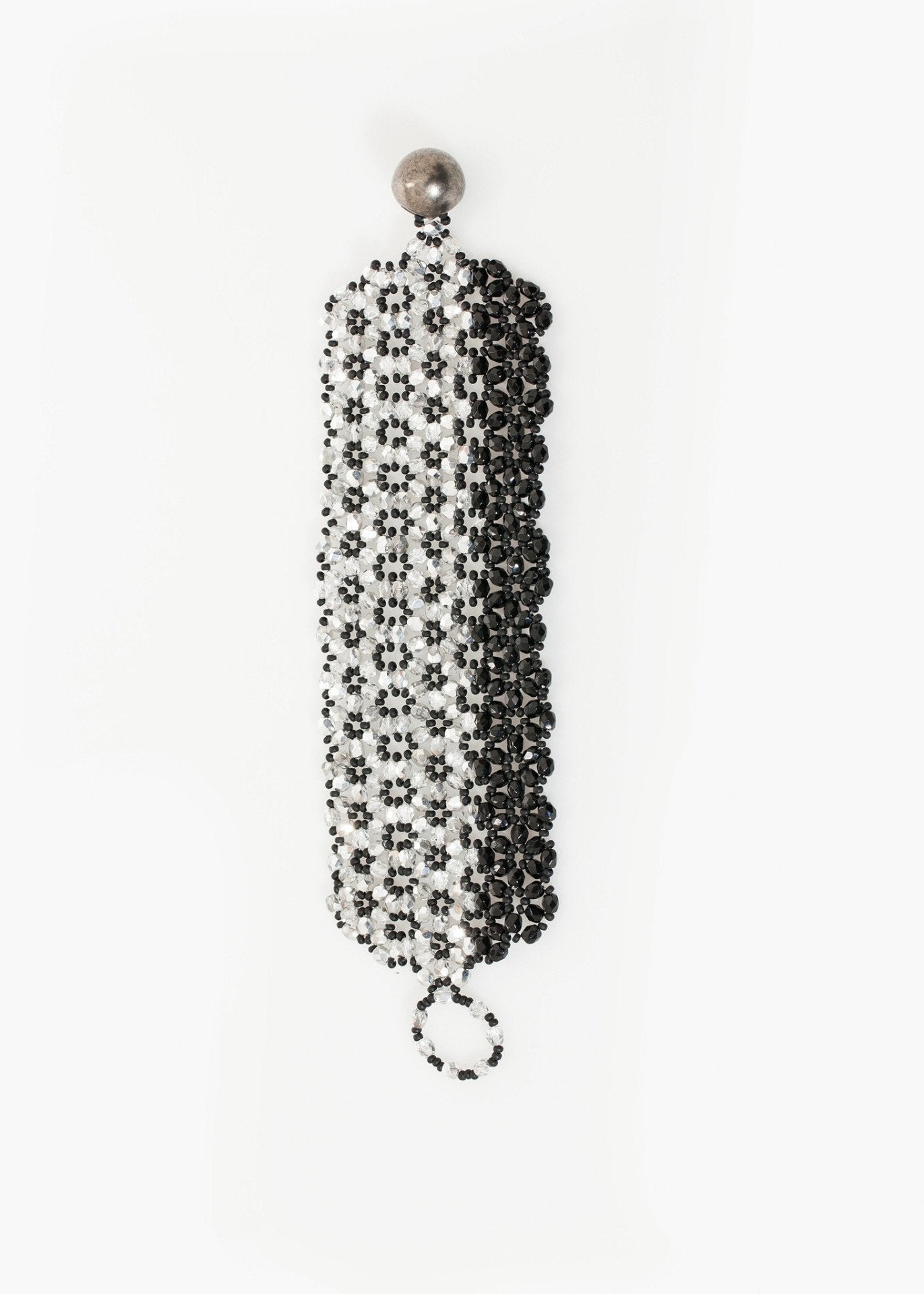 Lattice Bead Cuff i Silver/Svart 