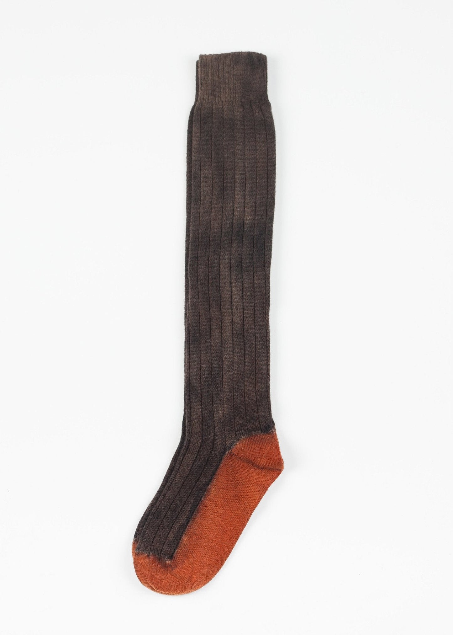 Cashmere stickad strumpa i brons